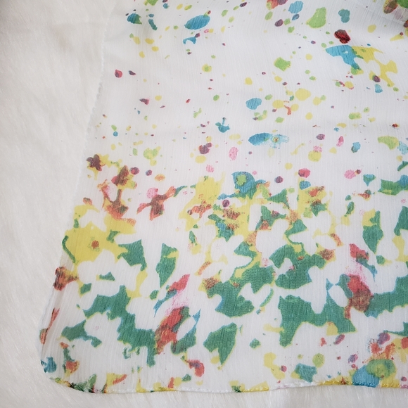 Watercolor White/Green/Yellow/Red Light Scarf - Picture 4 of 8